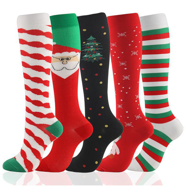 Christmas Compression Stockings Women Men 20-30 Mmhg Medical Nursing Varicose Veins Edema Diabetes Pregnancy Socks Basketball Golfs Sport